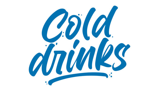 Cold drinks lettering inscription by hand. Vector EPS10