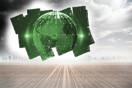 Fototapeta Screen showing earth graphic