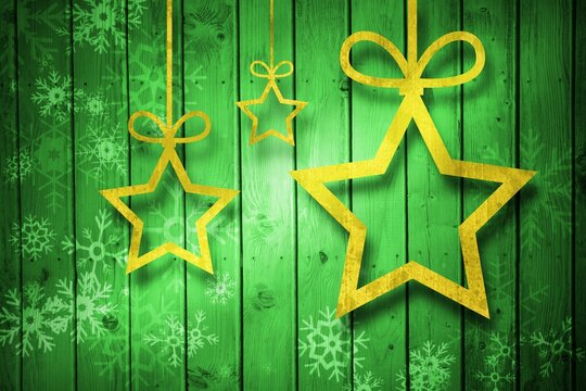 Fototapeta Christmas decorations over wood