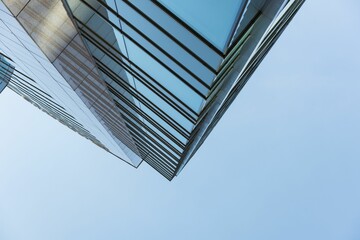 Close-up of glass office building