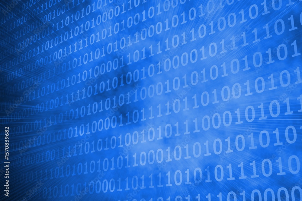 Poster shiny futuristic binary code