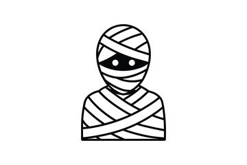 Simple Mummy Icon Wrapped in Bandages Silhouette