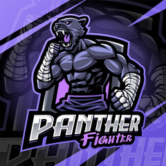 Panther fighter esport mascot logo design