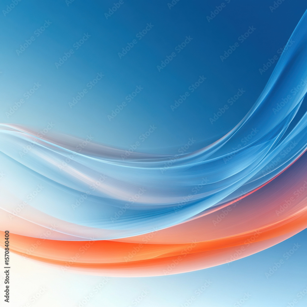 Poster abstract blue and orange wave design. modern futuristic gradient line pattern. smooth fluid motion c