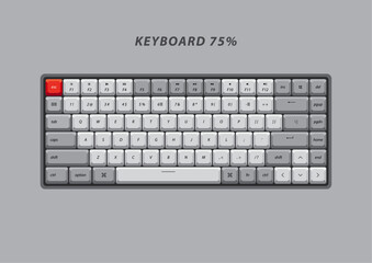 75 Keys Mechanical Keyboard Layout Design vector useful for design element