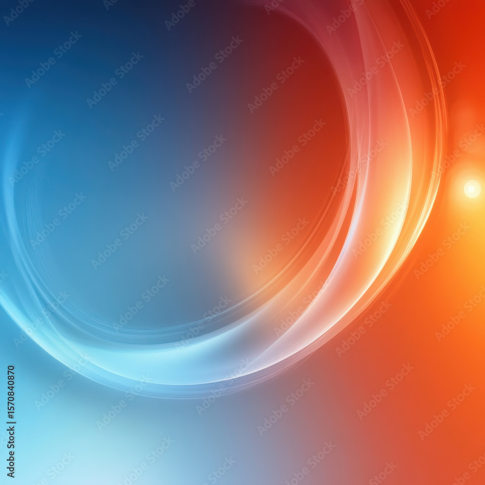 Poster abstract wave flowing diagonally with warm and cool color gradient. modern technology or energy conc