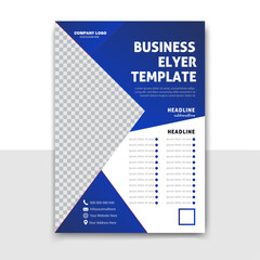 Modern Business Flyer Template with Diagonal Layout and Blue Accents