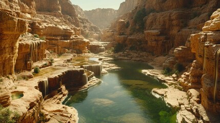Canyon with a clear river