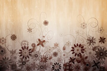 Digitally generated girly floral design