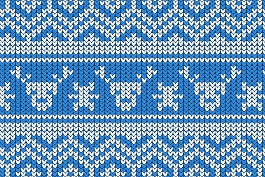 Knitting Christmas vector background deer