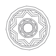 coloring page with mandala isolated in white