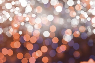 Abstract bokeh backdrop is showing overlapping orange, blue, white light circles in flat design