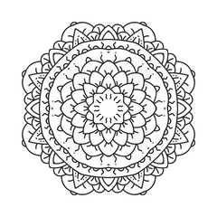 coloring page with mandala isolated in white