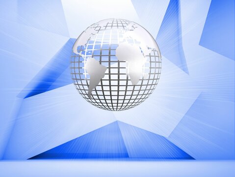 Fototapeta Planet on blue abstract background