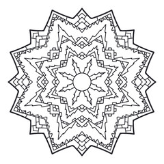 coloring page with mandala isolated in white