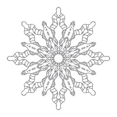coloring page with mandala isolated in white