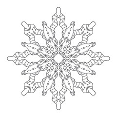 coloring page with mandala isolated in white
