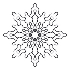 coloring page with mandala isolated in white