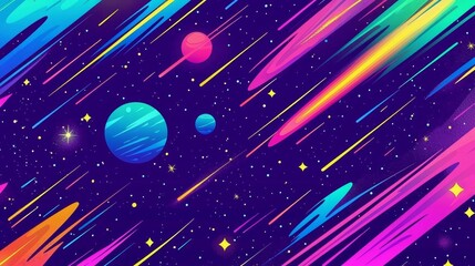 An enchanting night sky showcasing planets and celestial elements.