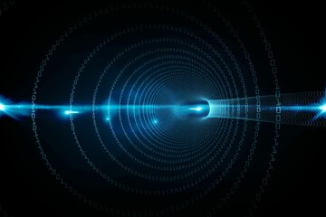 Spiral of binary code on black background