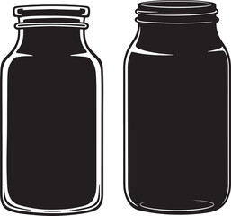 Glass jar silhouette vector illustration