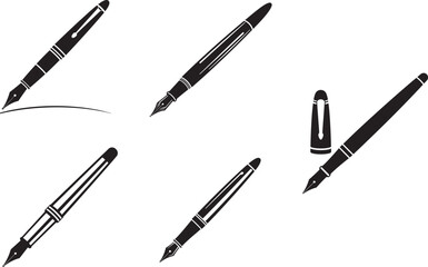 Ink pen silhouette vector illustration