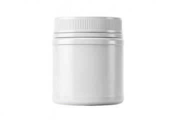 Blank white plastic jar with lid (1)