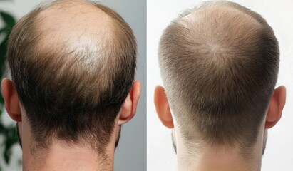 Documenting the transformation of hair restoration methods for men.