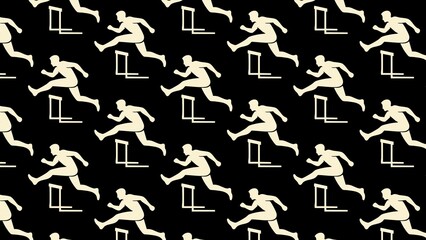 Vector seamless hurdles pattern 