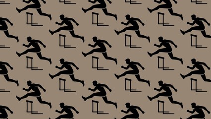 Fototapeta premium Vector seamless hurdles pattern 