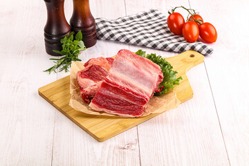 Raw beef rib for cooking