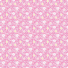 Classic Flower Pattern for Digital Textile Printing