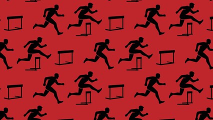 Vector seamless hurdles pattern 