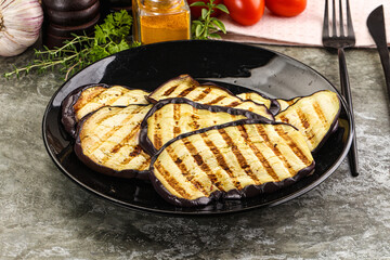 Grilled eggplant slice snack appetizer