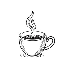 Steaming Coffee Cup with Ripples drink beverage