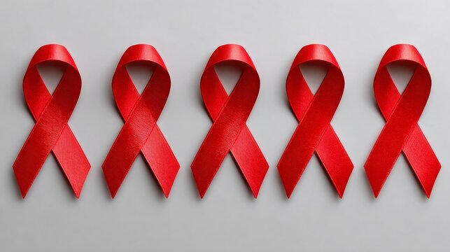 Hiv awareness through symbolic ribbons a community event focused on health education and medical advances - Powered by Adobe