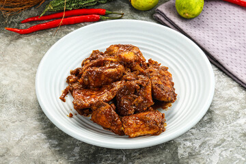 Indian cuisine - Vindaloo fish with spices