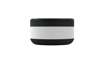 • A minimalist portable Bluetooth speaker with clean lines, isolated on white background in HD 