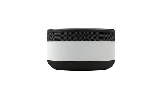 • A minimalist portable Bluetooth speaker with clean lines, isolated on white background in HD 