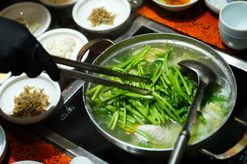Traditional Korean Puffer Fish Soup (Bokjiri) at Surim Bokguk Restaurant in Seoul