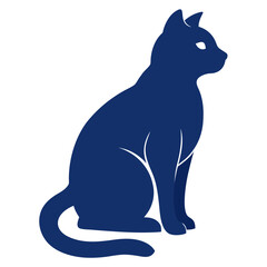 black cat on white background