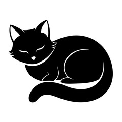 black and white cat vector