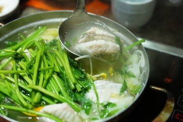Traditional Korean Puffer Fish Soup (Bokjiri) at Surim Bokguk Restaurant in Seoul