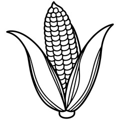 Corn line art vector