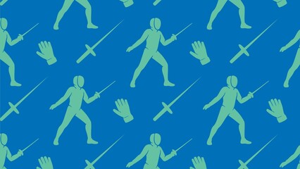 Vector seamless fencing sport pattern design