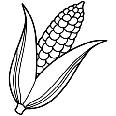 Corn line art vector