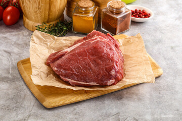 Raw beef piece for cooking