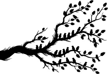  Birds and Trees Silhouette | Peaceful Nature Scene Vector