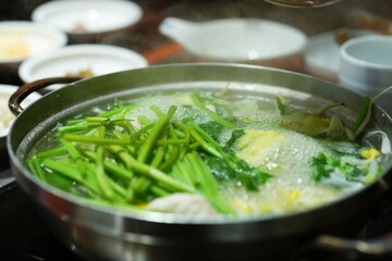 Traditional Korean Puffer Fish Soup (Bokjiri) at Surim Bokguk Restaurant in Seoul