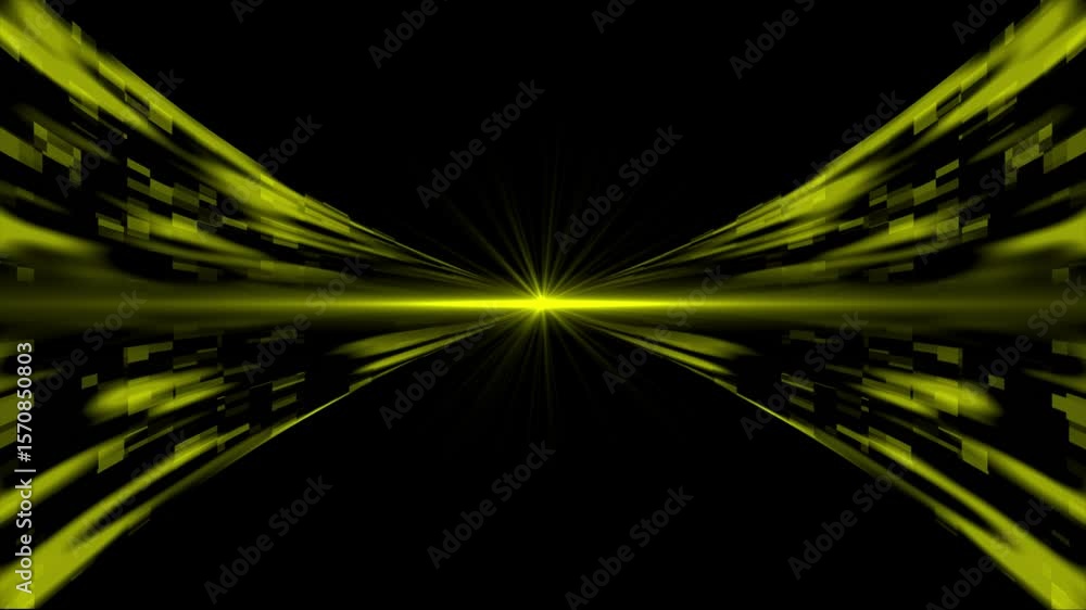 Poster yellow color shiny 3d flowing abstract big data sci-fi hi-tech design technology background
